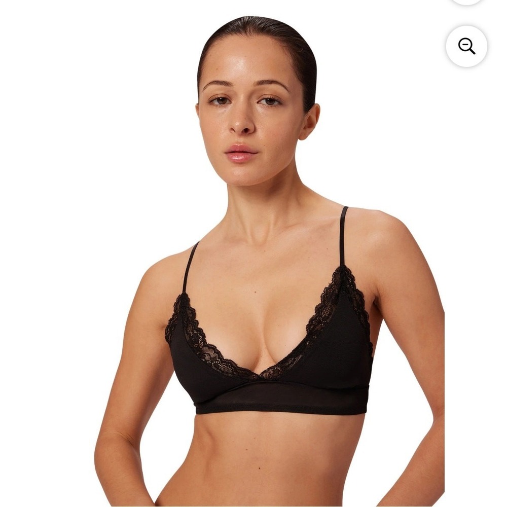 Parade Black Mesh Lace Longline Bralette, Size XL NWT